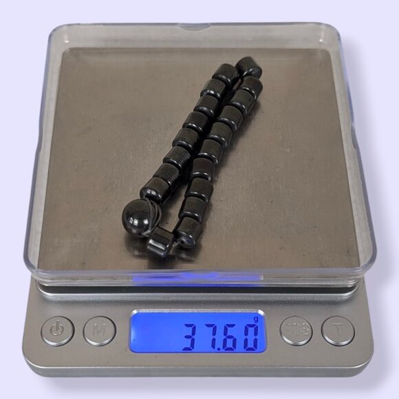 Cylindrical Magnetic Hematite Beaded Bracelet - Picture 5 of 5